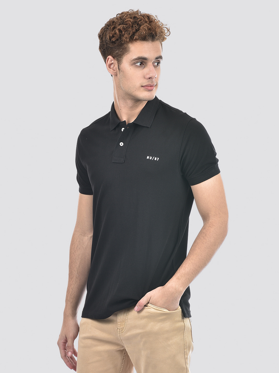 Numero Uno Men Black Polo T-Shirt